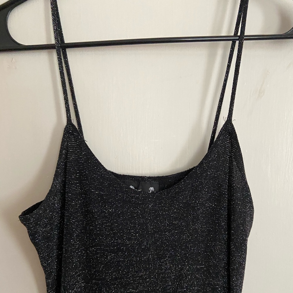 Vintage Y2K Metallic Little Black Dress - Picture 4 of 9